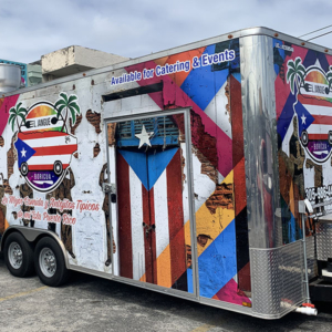 Boricua food trailer wrap
