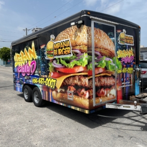 Mi Pana Burger Trailer Full Color Wrap
